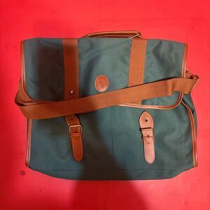 Vintage Polo Ralph Lauren Green Canvas Messenger Bag Unisex Travel